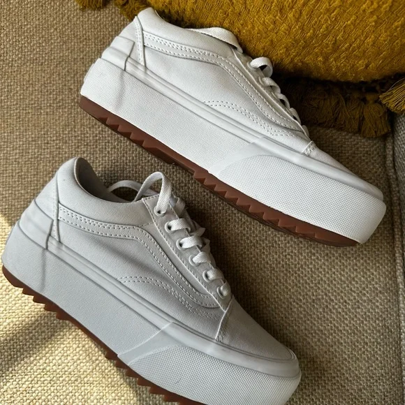 White Platform Sneakers - Picture 2 of 15